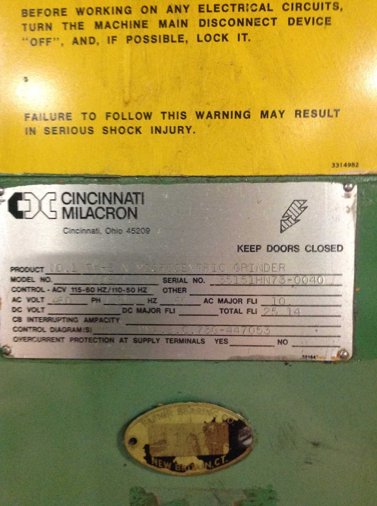 Cincinnati # 1 Microcentric Model DE Type n chucking grinder. - GRINDING MACHINES