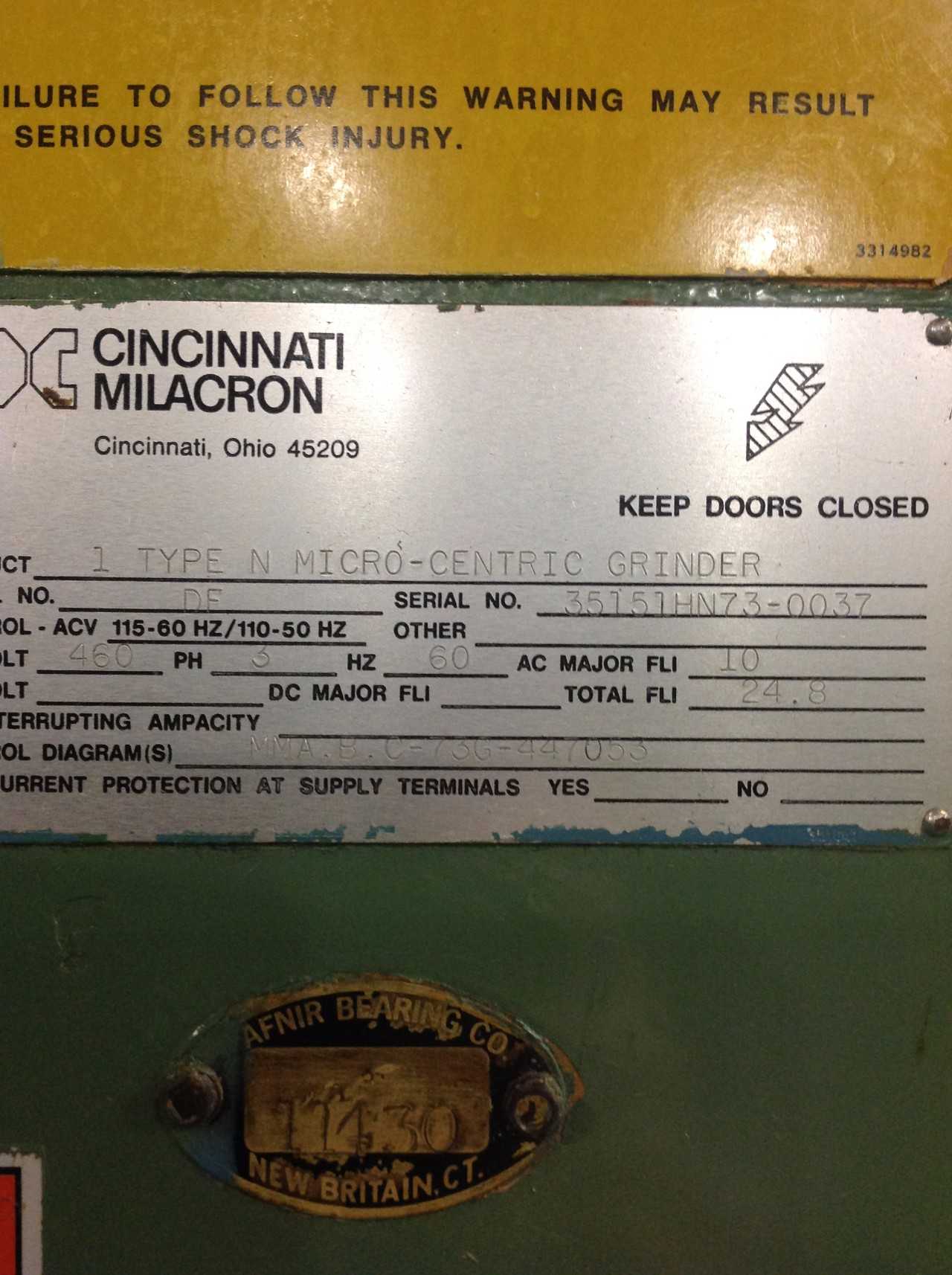 CIncinnati No 1 Microcentric Model DE, N base chucking grinder - GRINDING MACHINES