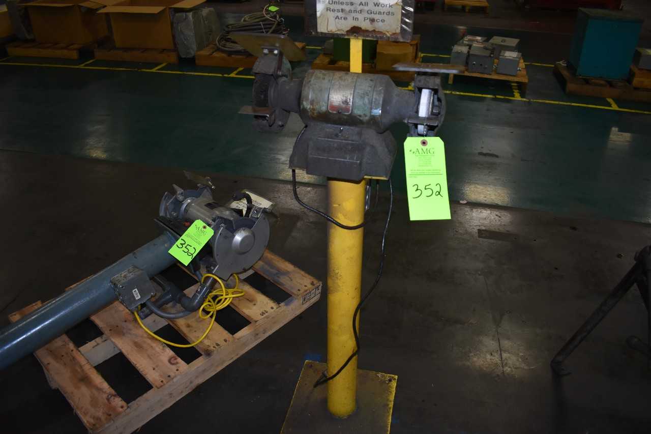 Lot of (3) Double end Pedistal Grinders, Wilton 1HP, Jet 1.5HP, .5HP - GRINDING MACHINES