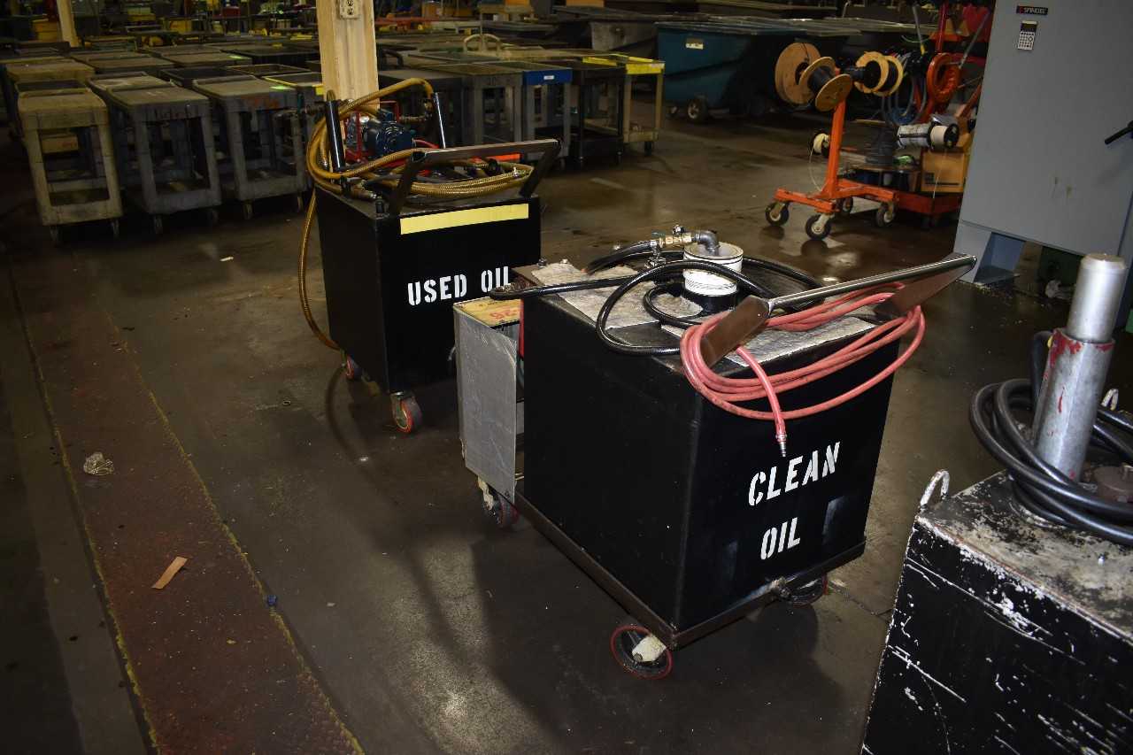 Lot of (3) Portable Oil Pump carts - ROLLING CARTS