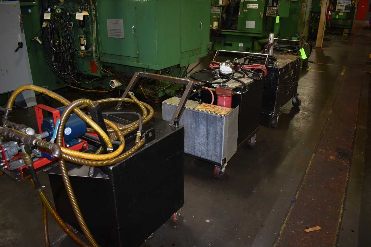 Lot of (3) Portable Oil Pump carts - ROLLING CARTS