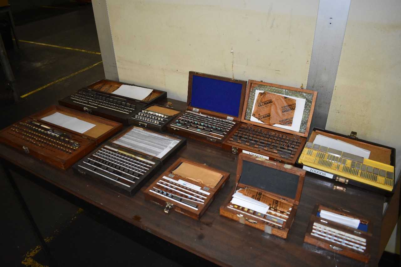 Lot of various sized Precision Gage block sets,Formica top table - MACHINING ACCESSORIES & TOOLING