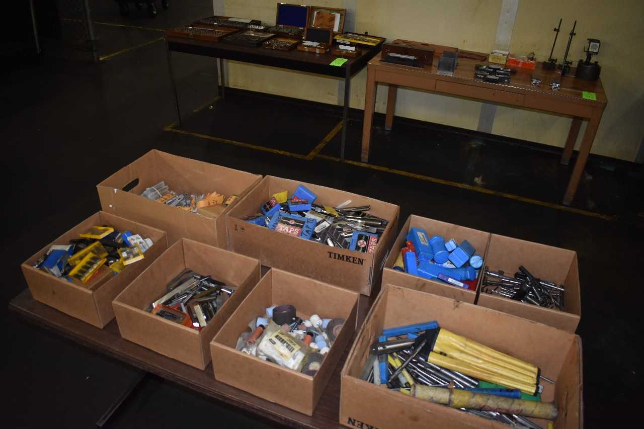 Lot of misc. Toolroom Tooling, (3) Tables & Contents on top - ELECTRIC POWER TOOLS