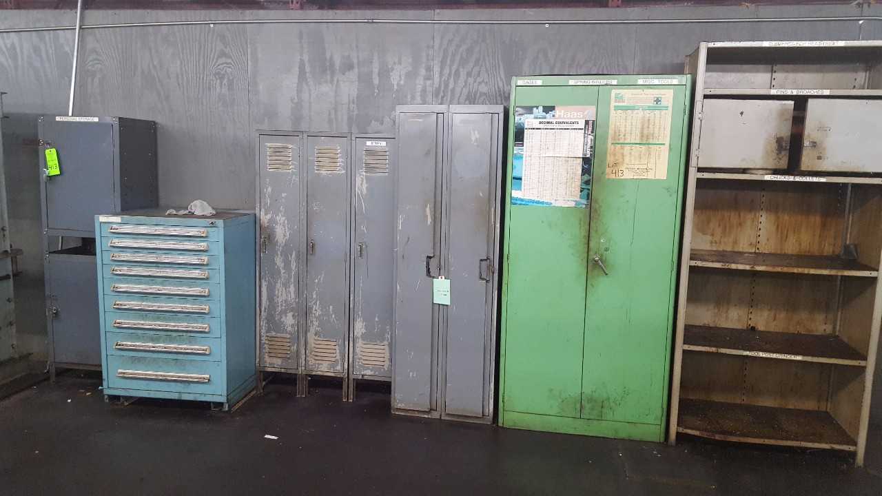 Lot of (10) Various Metal Racks, Stanley Vidmar 9 Drawer cabinet - SHELVING Lot of (10) Various Metal Racks, Stanley Vidmar 9 Drawer cabinet - SHELVING