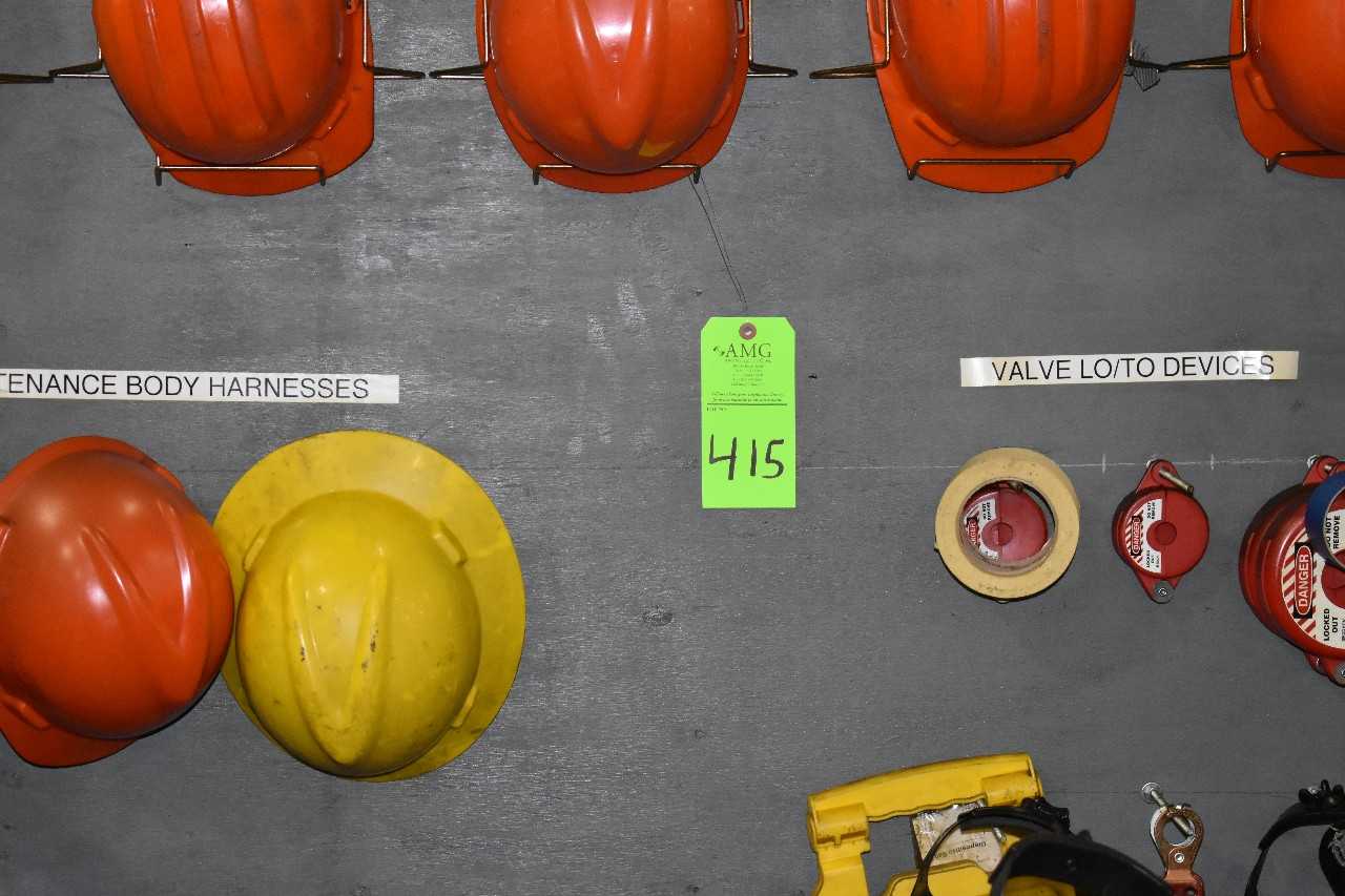 Lot of Safety equipment, Hard hats, Weld helmets,Tape  - SAFETY EQUIPMENT