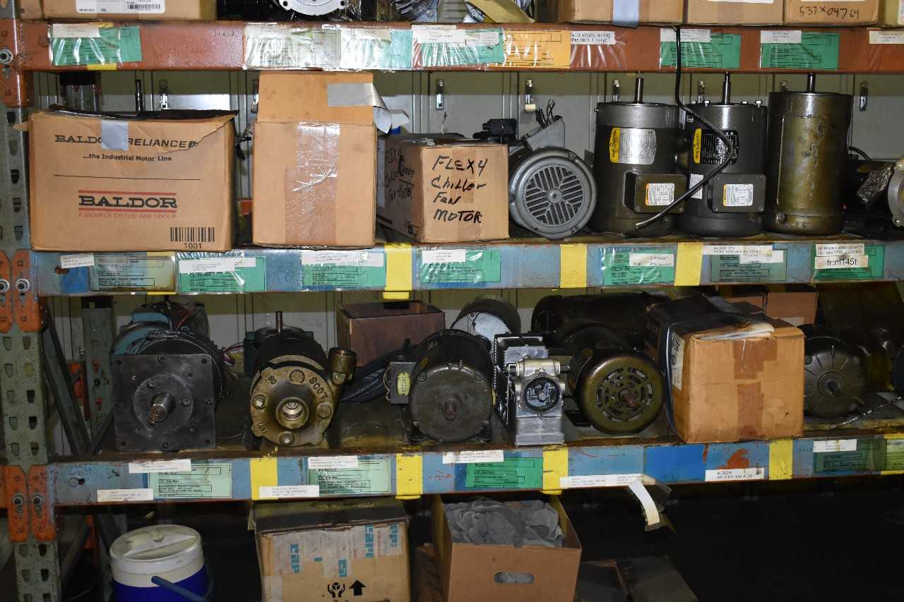 New, Used , Rebuilt Motors, Metal Racks w/contents - ELECTRIC MOTORS