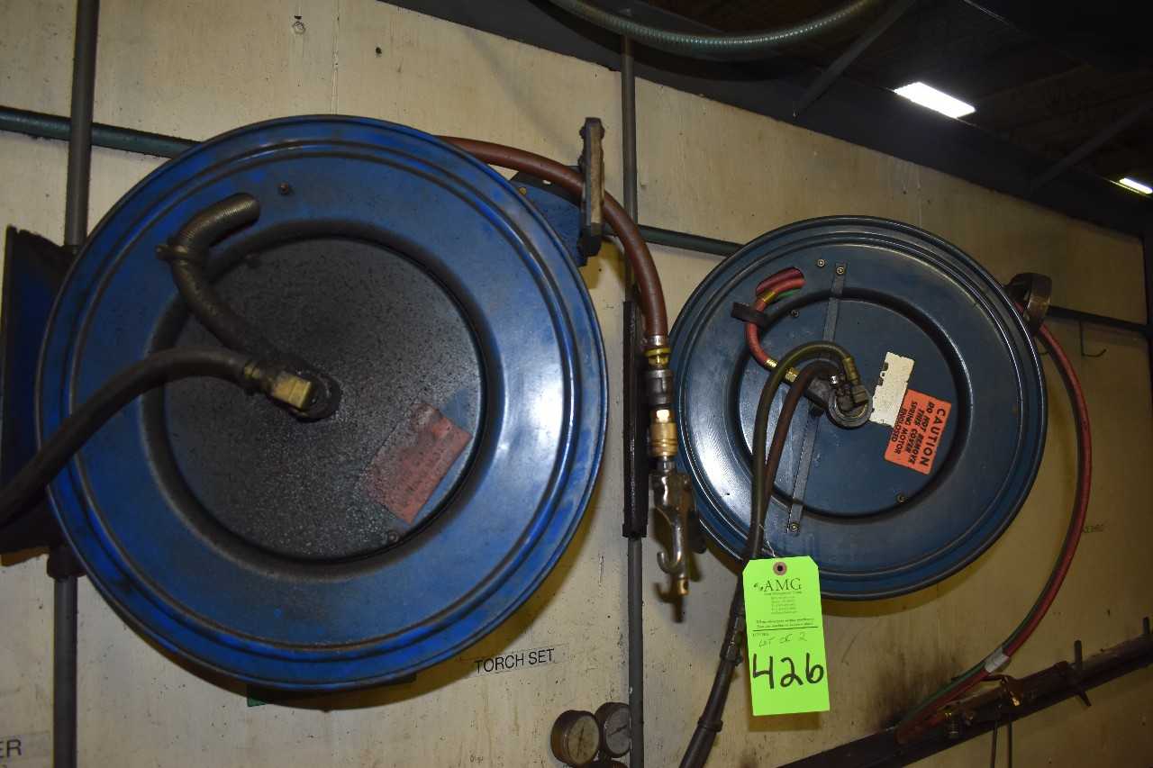 Lot of (2) Air Hose Reels - HOSE