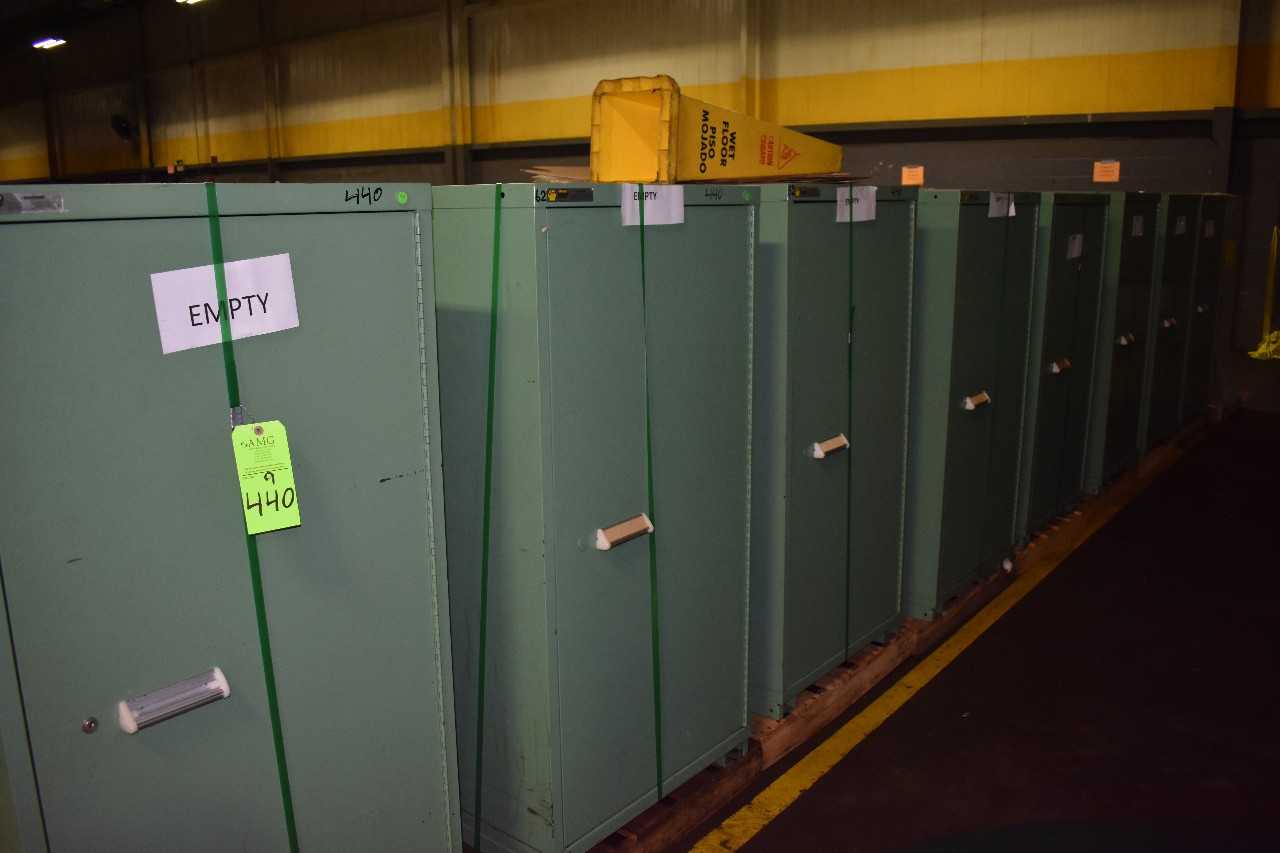 Lot of (9) Stanley Vidmar metal Tool Cabinet - TOOL STORAGE