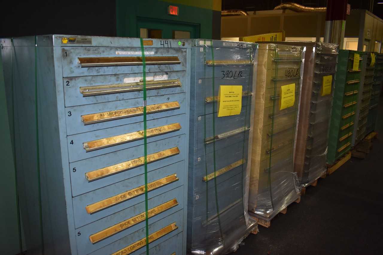Lot of (7) Stanley Vidmar drawer style Tool Cabinet - TOOL STORAGE