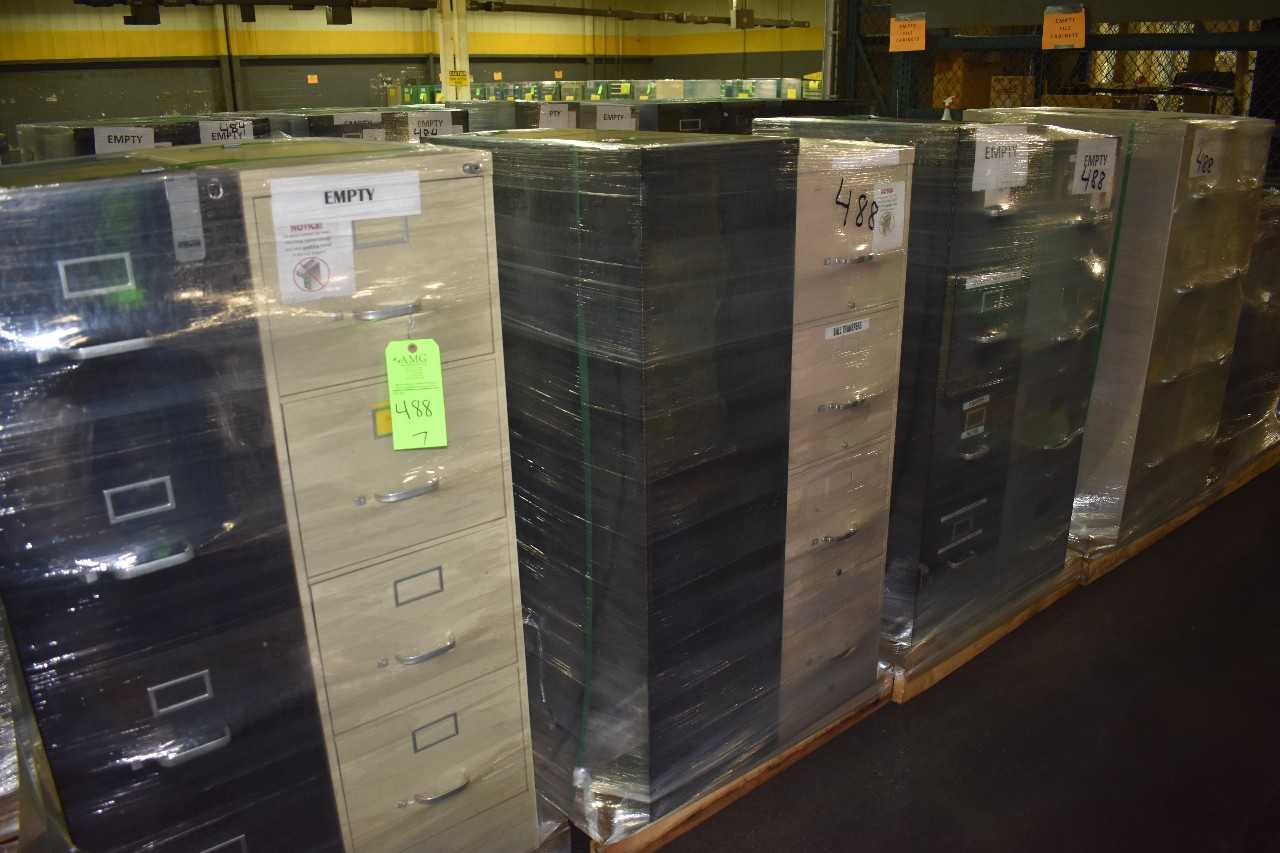 Lot of (8) 4 drawer metal office FIle Cabinets - MISCELLANEOUS