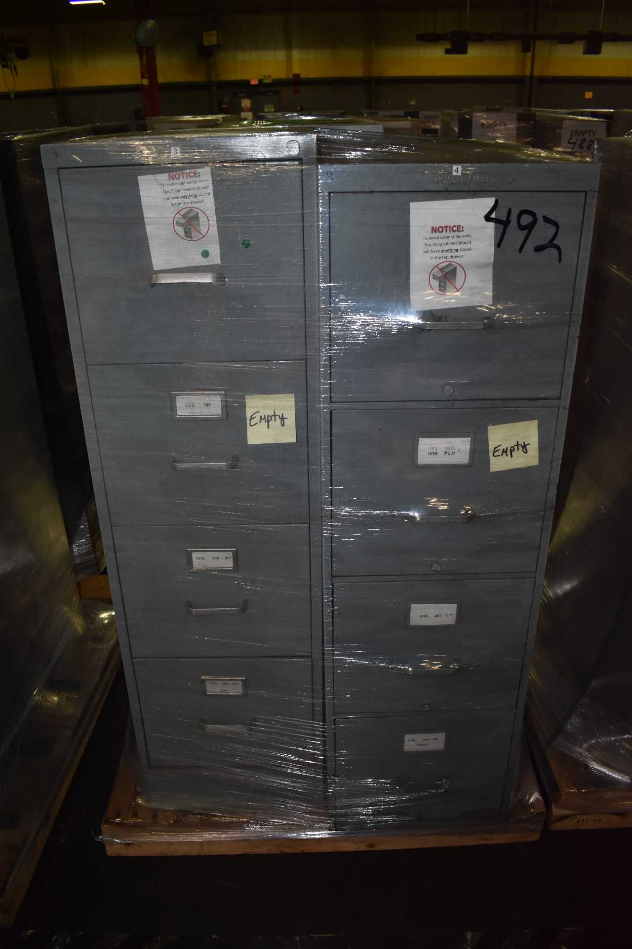 Lot of (5) 4 drawer metal office Cabinets - MISCELLANEOUS