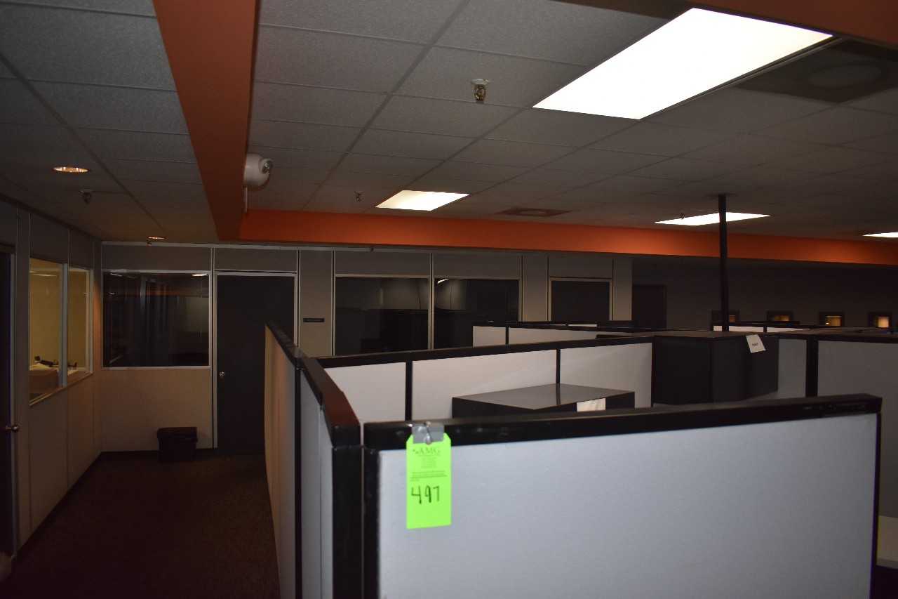 Office Cubicle sections, Approx. 491 linear ft. w/ overhead cabinets - MISCELLANEOUS