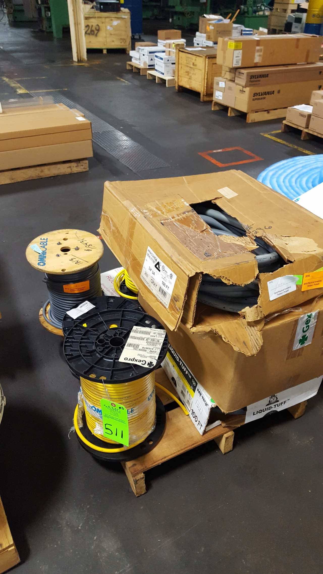 boxes of FLex COnduit, spools of 16 ga wire, Spool Tubing - MISCELLANEOUS boxes of FLex COnduit, spools of 16 ga wire, Spool Tubing - MISCELLANEOUS