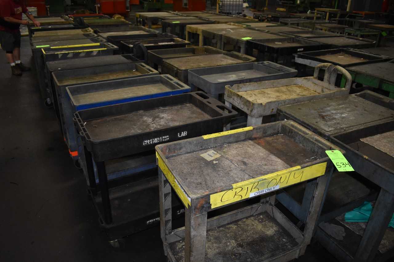 Lot of (11) Plastic   tool shop  Carts - MISCELLANEOUS