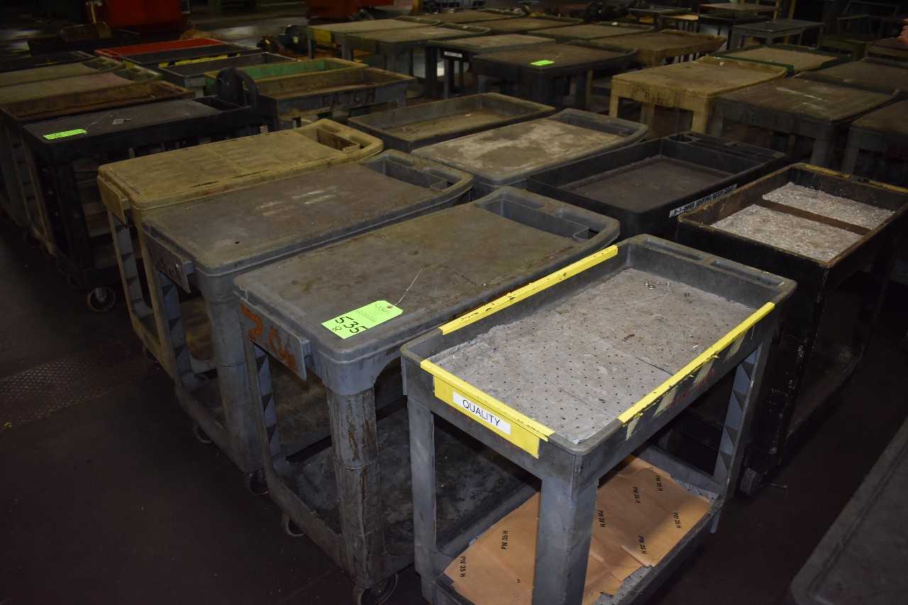 Lot of (8) Plastic  wheeled Carts - ROLLING CARTS