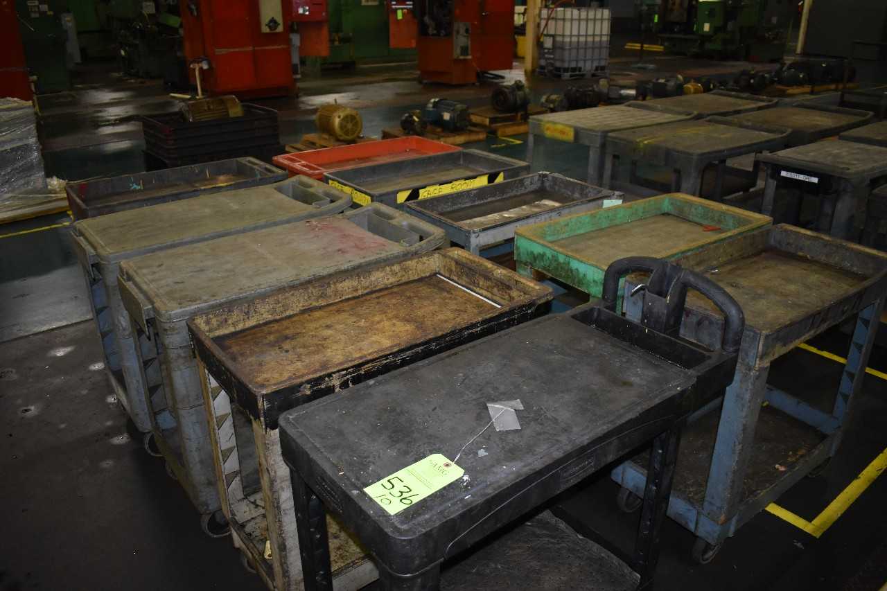 Lot of (10) Plastic wheeled Carts - ROLLING CARTS