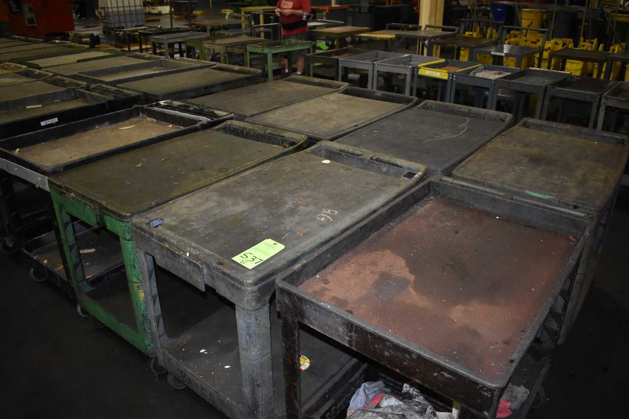 Lot of (8) Plastic wheeled  Carts - ROLLING CARTS