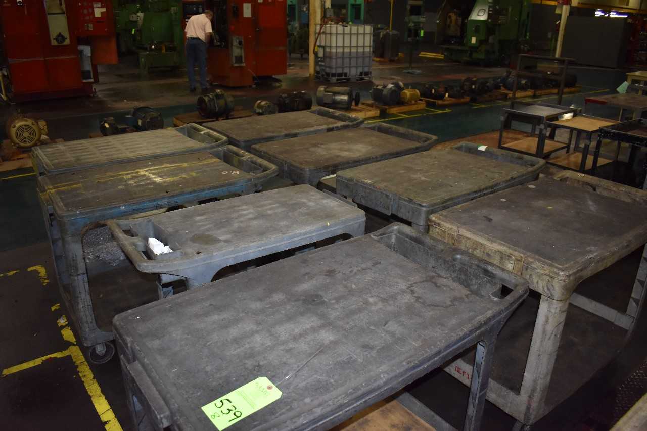 Lot of (8) Plastic Wheeled  Carts - ROLLING CARTS