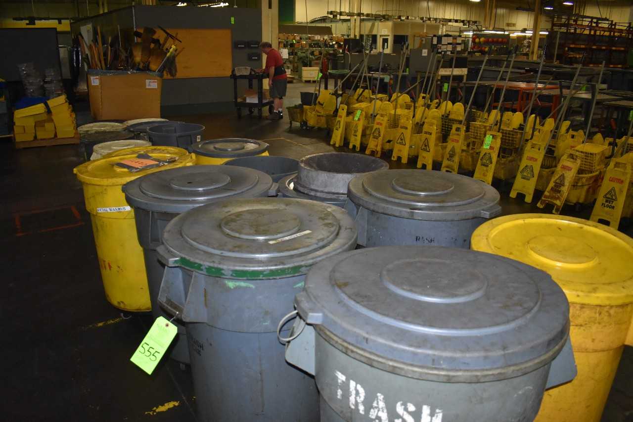 Lot of (17) Plastic Garbage  cans - WASTE BINS