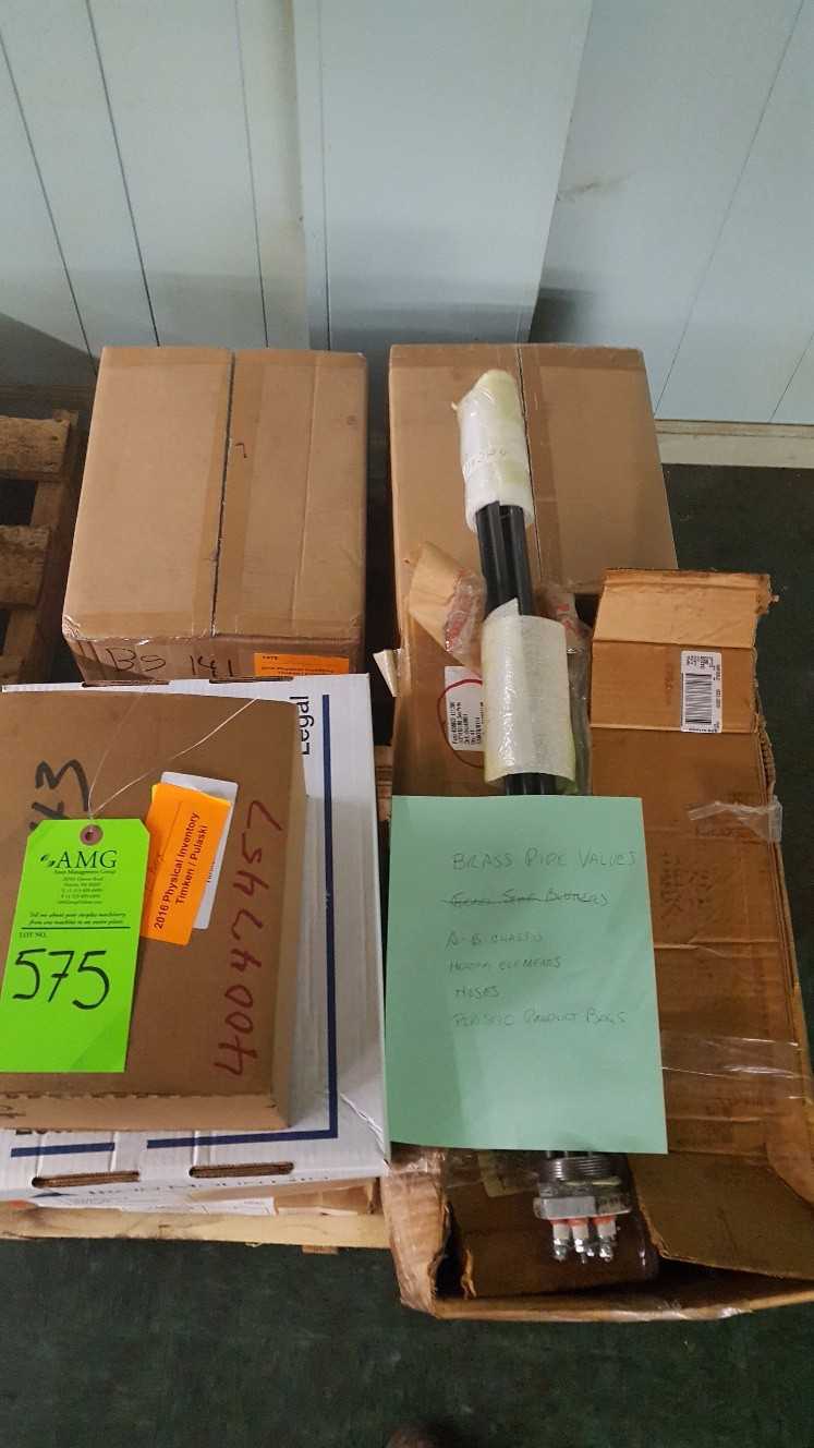 Lot of Brass pipe valves, A-B control chasis, Tank heating element - MISCELLANEOUS