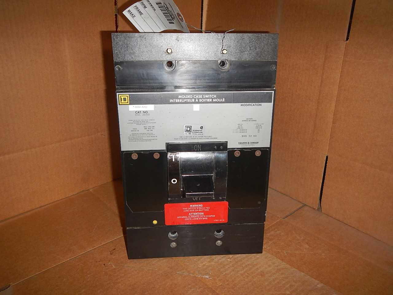 1000 Amp Square-D Molded Case Switch - SAFETY EQUIPMENT