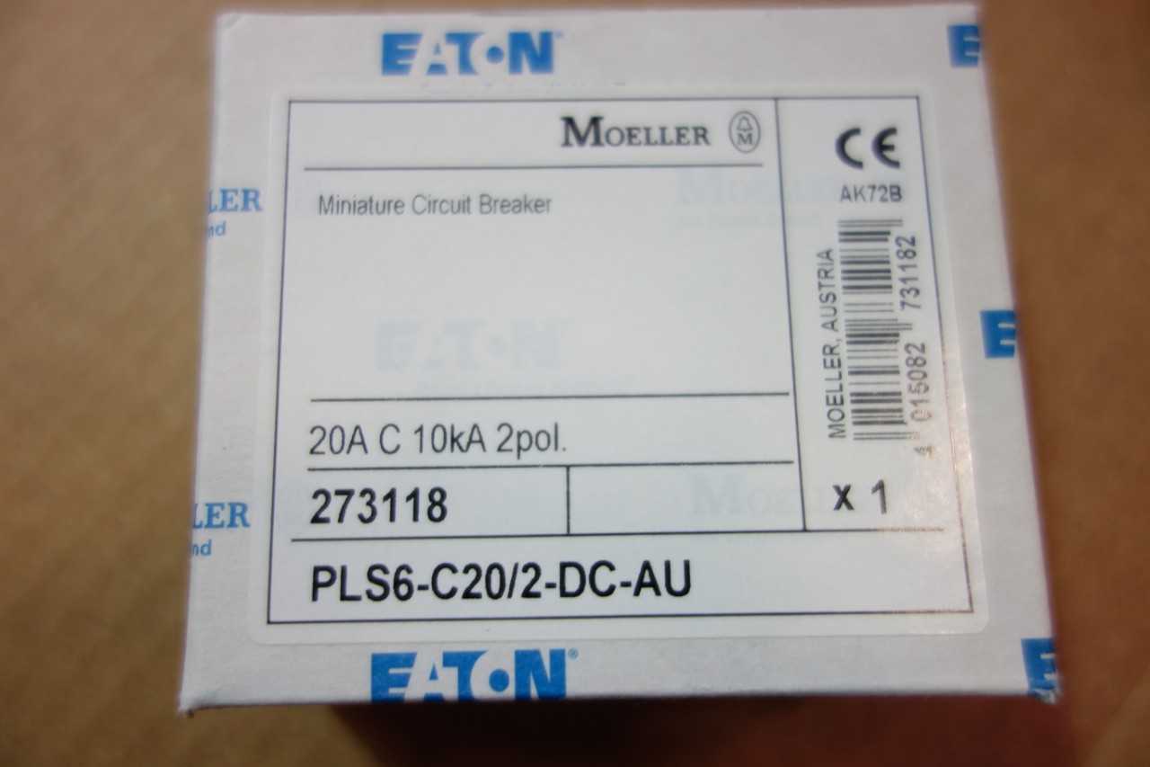 LOT OF EATON MOELLER CIRCUIT BREAKERS 2 POLE 20 AMP 10KA DC\ RATED PLS6-C20/2DC - CIRCUIT BREAKERS