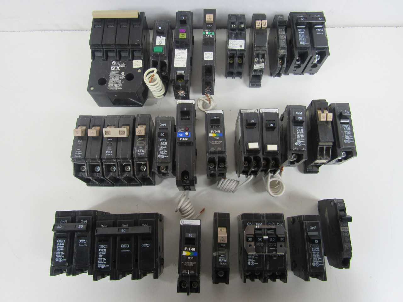 Lot of Assorted Residential and Industrial Circuit Breakers - CIRCUIT BREAKERS