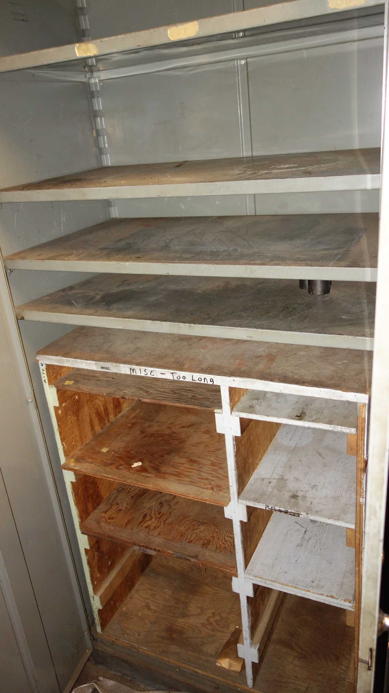 LOT OF 3 STEEL 2 DOOR CABINETS WITH CONTENTS - TOOL STORAGE