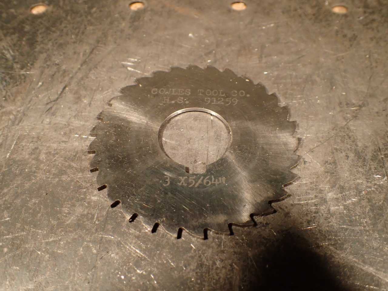 Cowles 5/64" x 2-7/8" OD Horizontal Milling Cutter Metal Slitting Saw: 1" Arbor - MILLING TOOLS