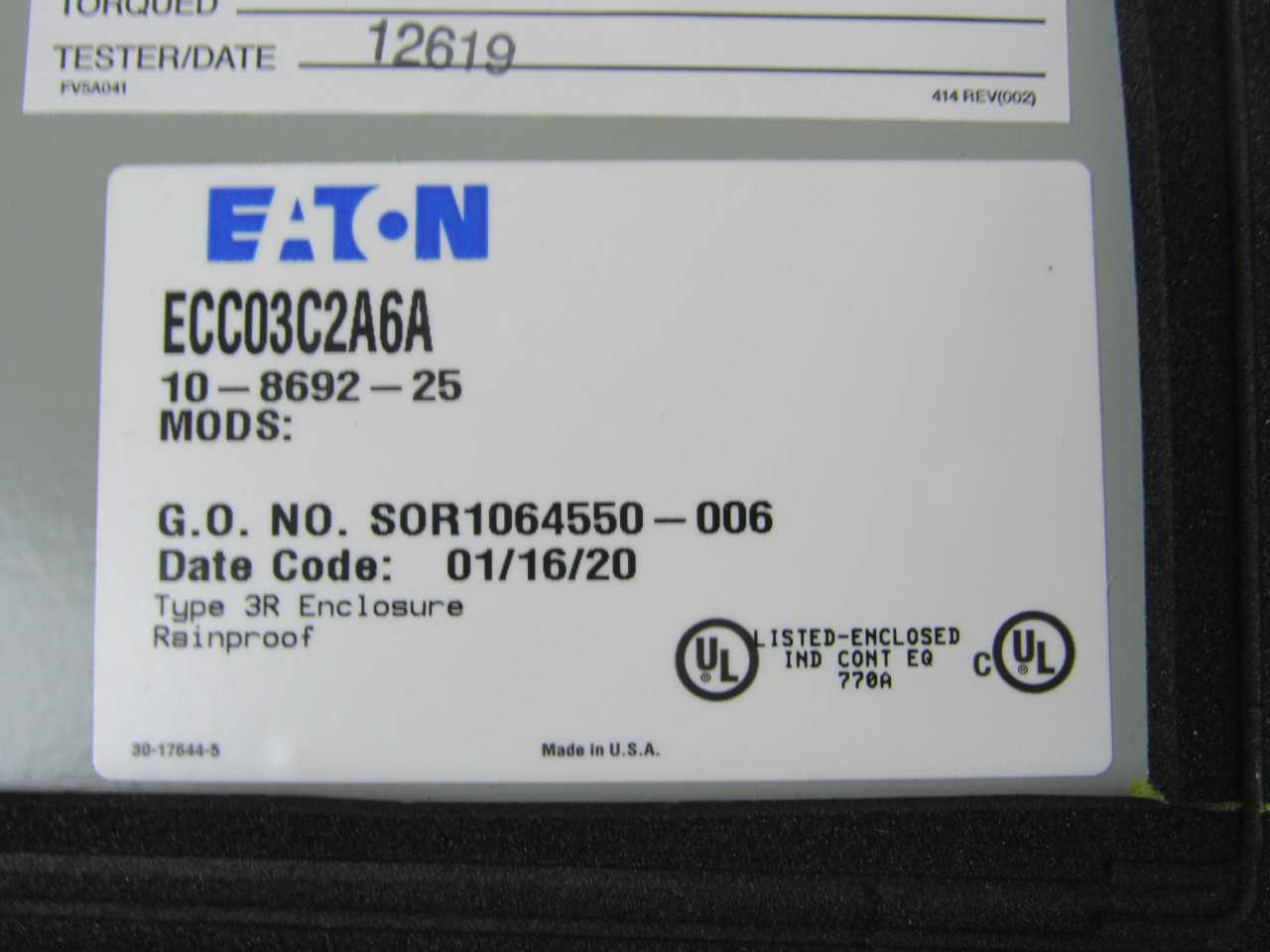 Lot of 1x ECC03C2A6A Contactor - CONTACTORS