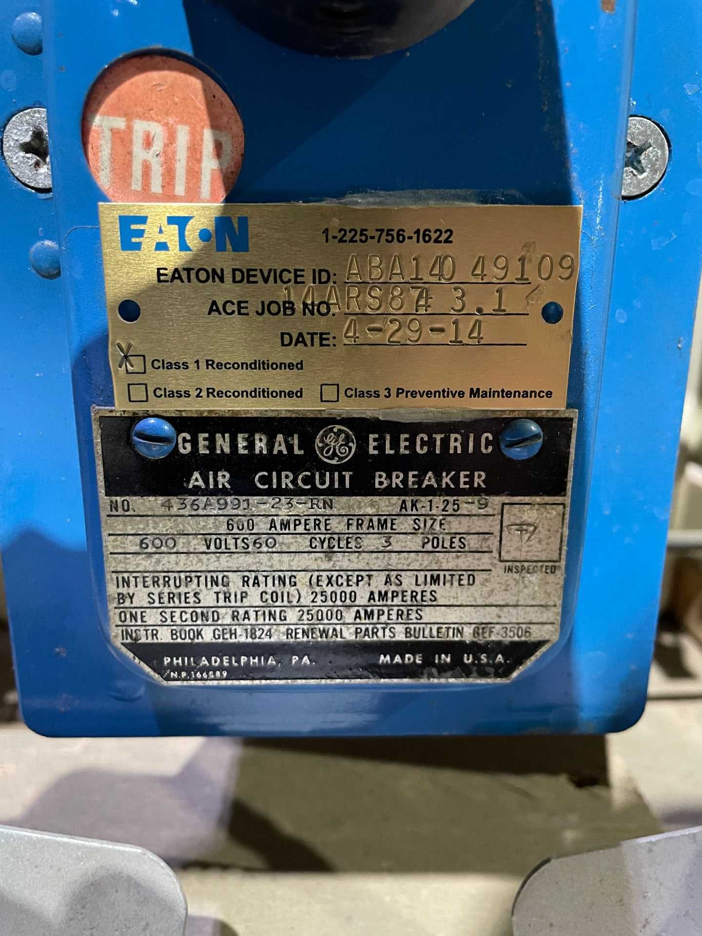 Eaton/GE 436A99123RN Circuit Breaker - CIRCUIT BREAKERS