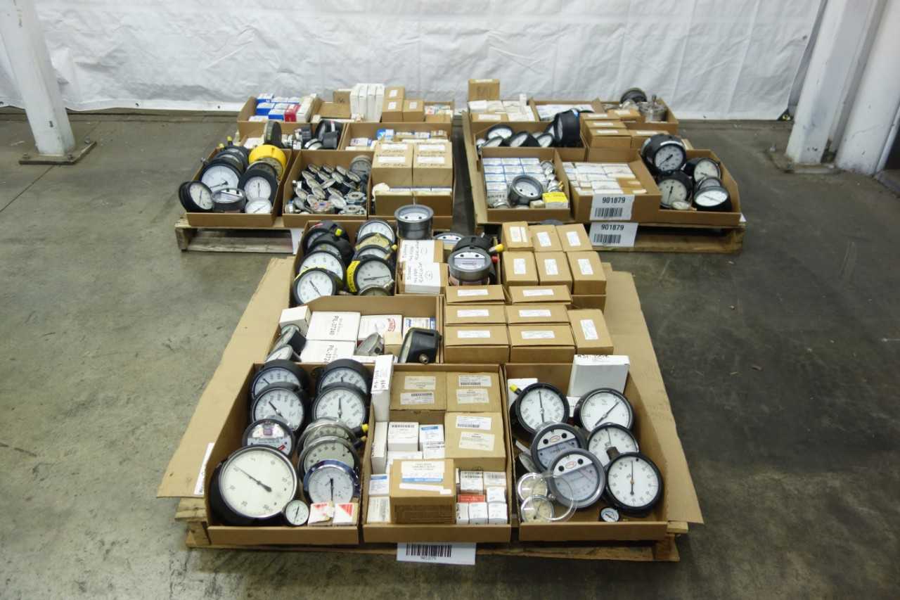 3 PALLETS OF ASSORTED PRESSURE GAUGES - INSTRUMENTATION