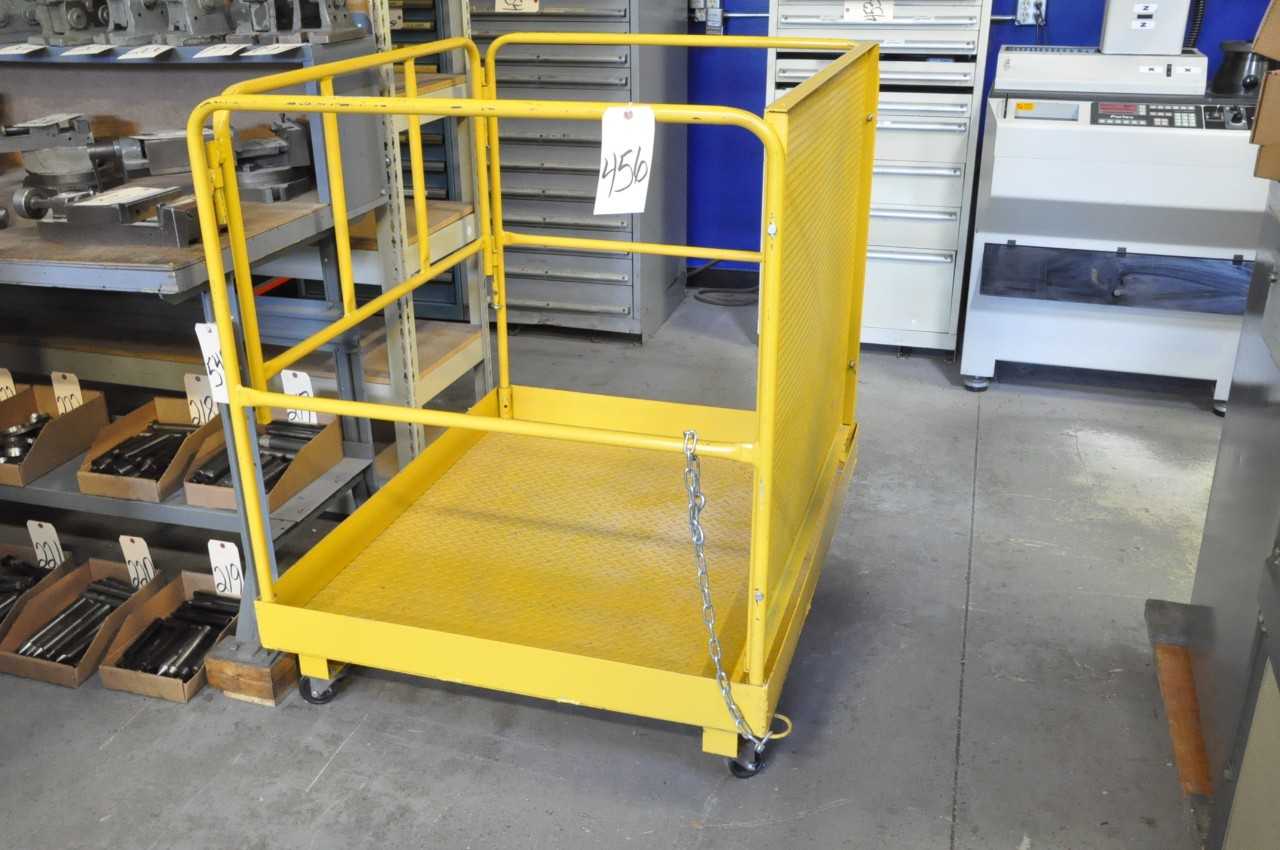 48" x 36" Man Lift Platform Fork Lift Attachment, On Wheels - LIFTING ATTACHMENTS