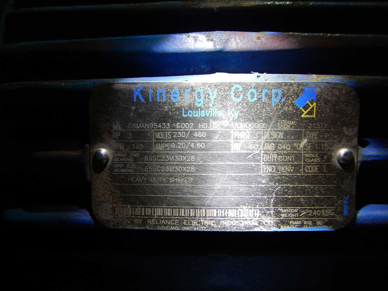 3 HP 1800 RPM 215TY Frame Reliance Motor - ELECTRIC MOTORS