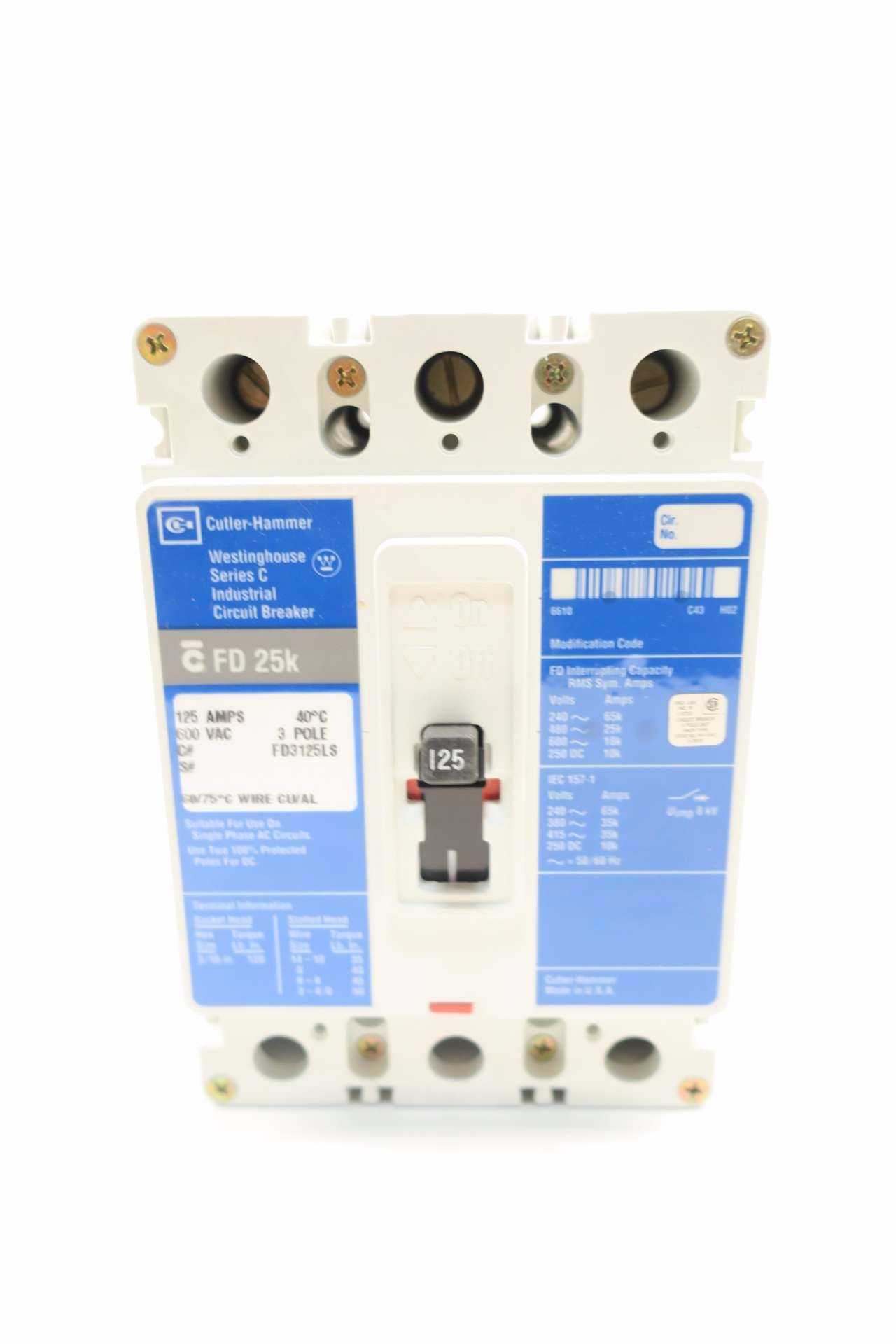 CUTLER HAMMER FD3125LS CIRCUIT BREAKER - CIRCUIT BREAKERS