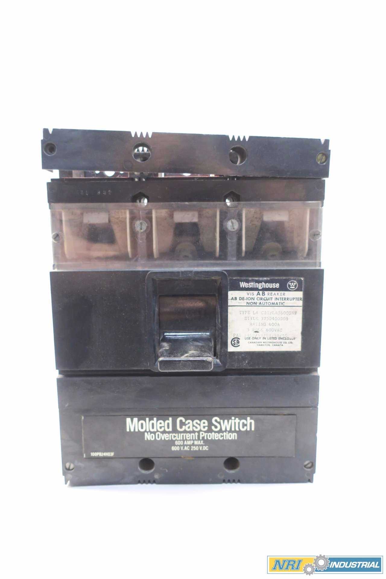 WESTINGHOUSE LA3600SNW 375D400G08 CIRCUIT BREAKER - CIRCUIT BREAKERS