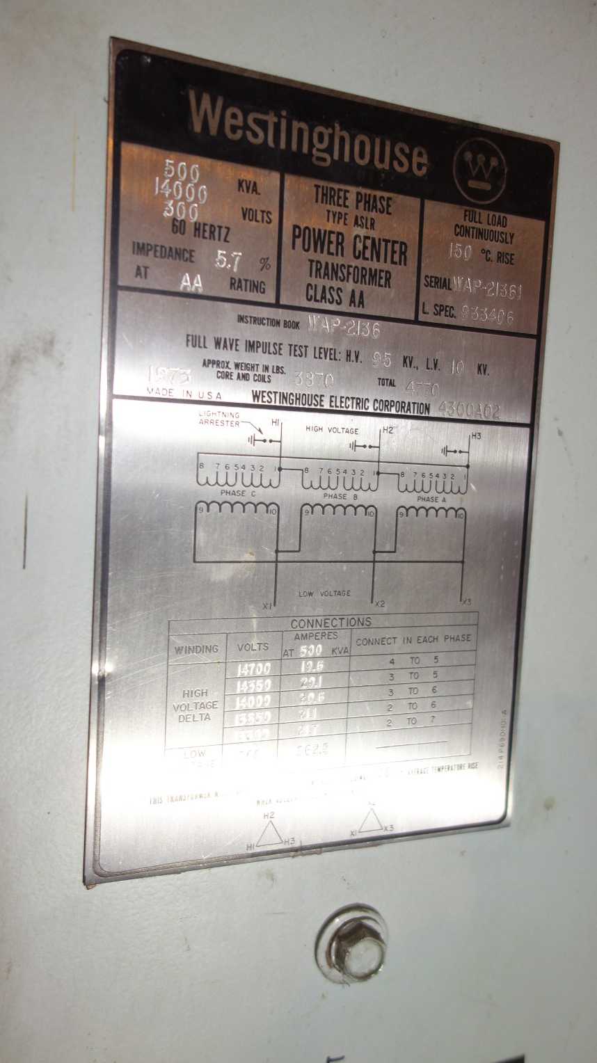 WESTINGHOUSE 2000A 14400V-AC CUBICLE TYPE SWITCHGEAR ASSEMBLY (EXCLUDES VCP-WR BREAKER) - SWITCHGEAR
