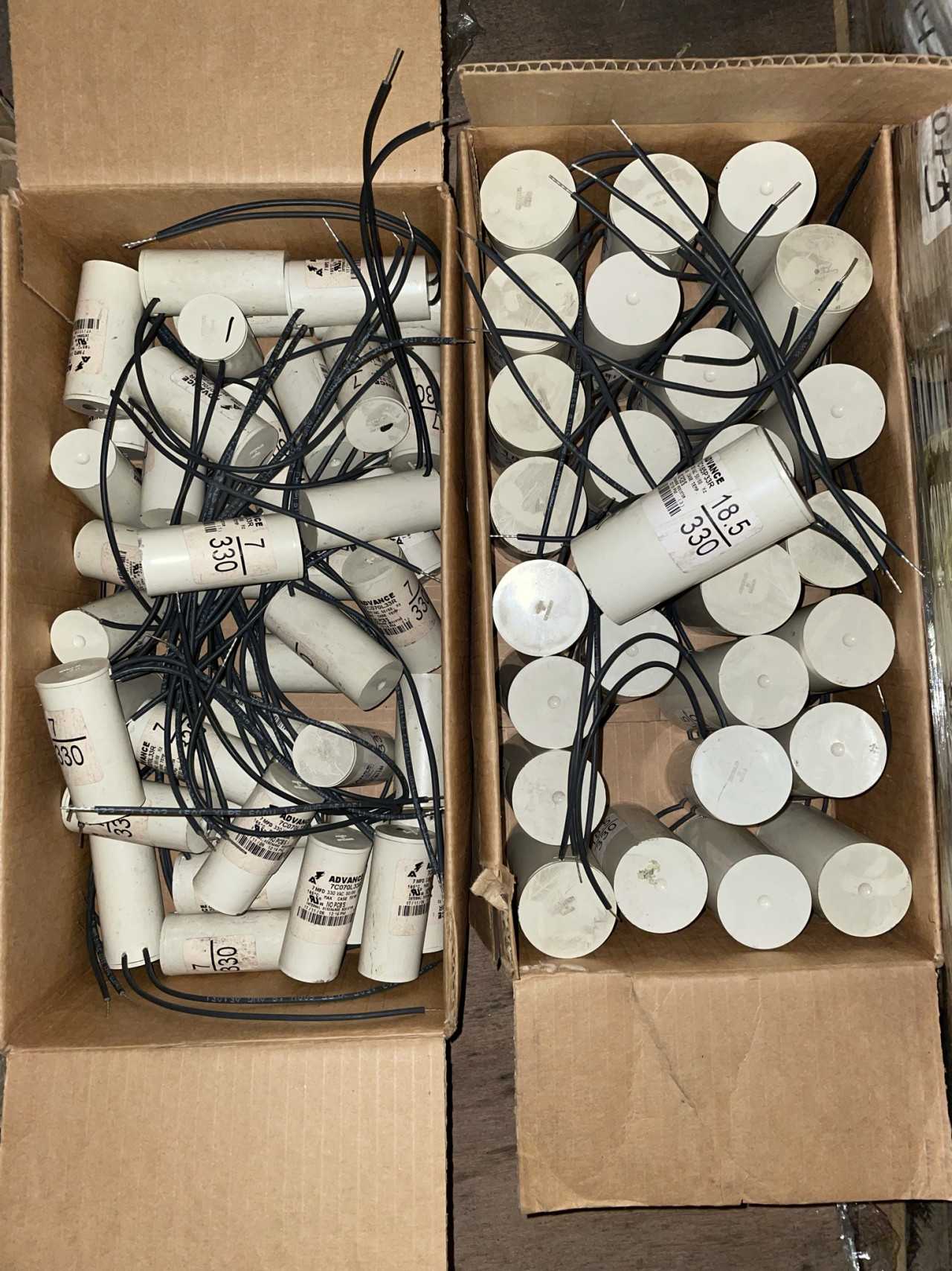 Lot of Approximately 850 New HID Lighting Capacitors, Starters and Ignitors from Magnetek, Aerovox, Philips and more - LIGHTING