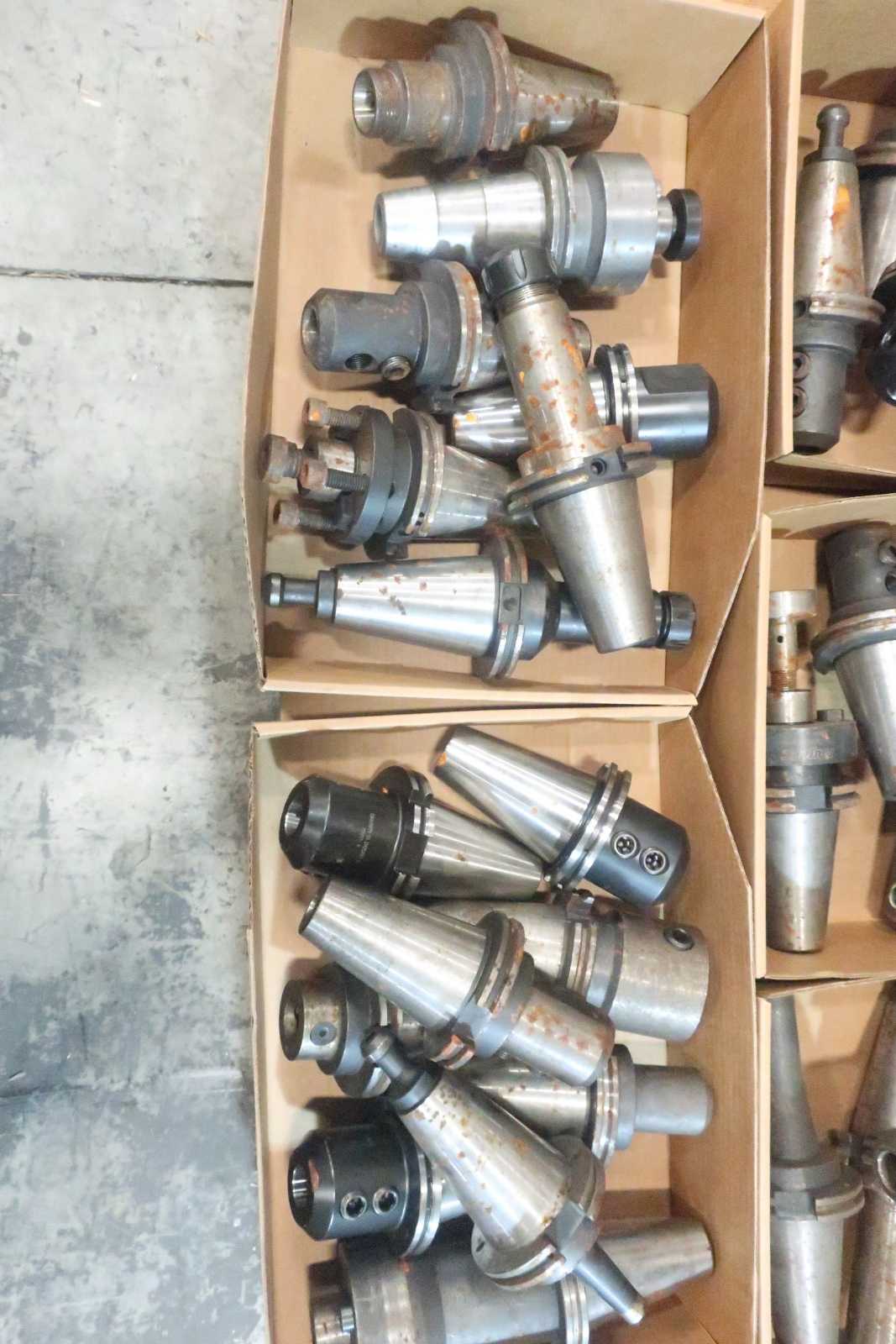 LOT OF ASSORTED CAT50 TOOL HOLDERS - ELECTRIC POWER TOOLS