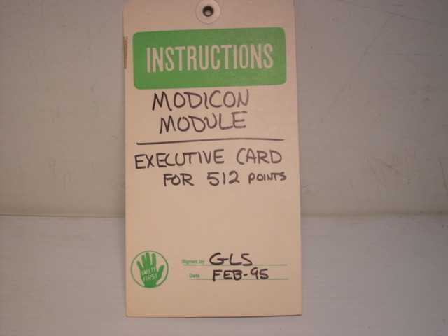 Modicon AEG AS-E908-131 Memory Module Executive I/O Cartridge 512 BIT 31 Drop - MISCELLANEOUS