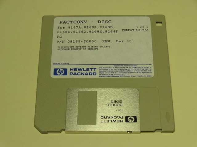 HP 08168-60000 PACTCONV For 8167A 8168A/B/C/D/E/F Tunable Laser Source Rev DEZ93 - MISCELLANEOUS