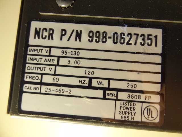 NCR 998-0627351 Constant Voltage Transformer 95-130V 250VA  Cat. 25-469-2 - MISCELLANEOUS