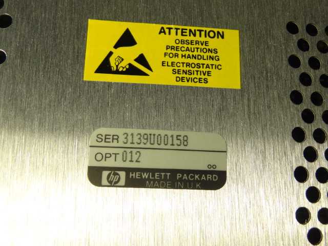 HP - Hewlett Packard 37724A SDH/PDH Test Set Opt. 012 & HP-37772A - MISCELLANEOUS