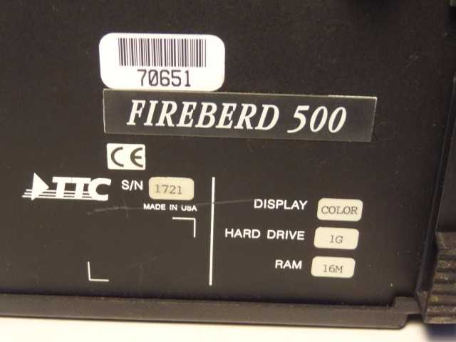 TTC Fireberd 500 Internetwork Analyzer W/1GB HDD, 16MB RAM & SVGA Display - MISCELLANEOUS