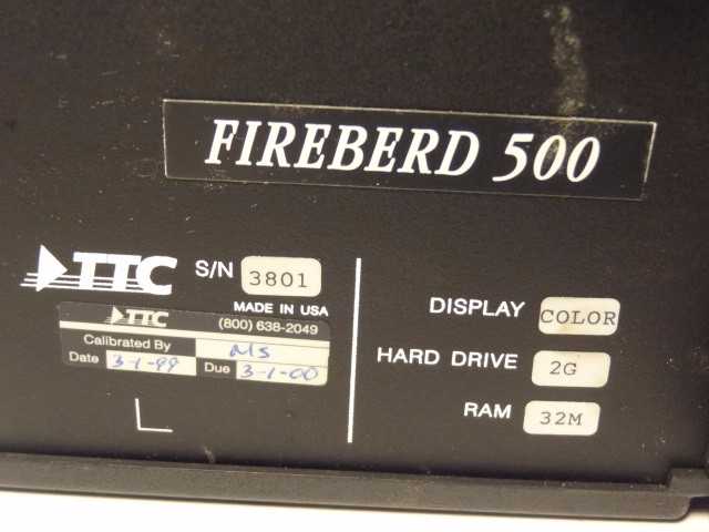 TTC Fireberd 500 Internetwork Analyzer W/2GB HDD, 32MB RAM & SVGA Display - MISCELLANEOUS