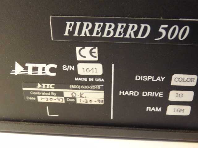 TTC Fireberd 500 Internetwork Analyzer W/1GB HDD, 16MB RAM & SVGA Display - MISCELLANEOUS