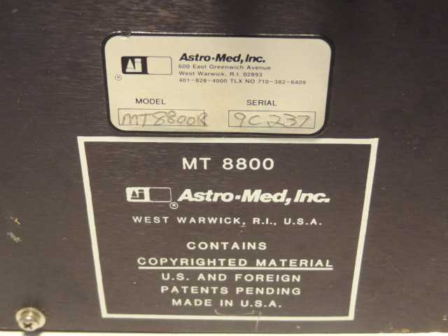 Astro-Med MT-8800 Chart Recorder - MISCELLANEOUS