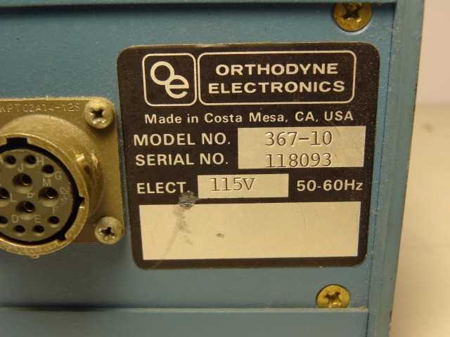 Orthodyne Electronics 367-10 Bonder Controller - MISCELLANEOUS