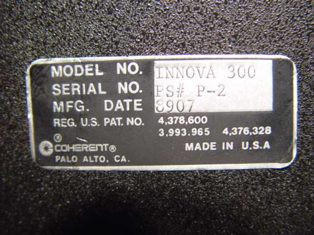 Coherent Innova 300 Laser Power Supply - MISCELLANEOUS