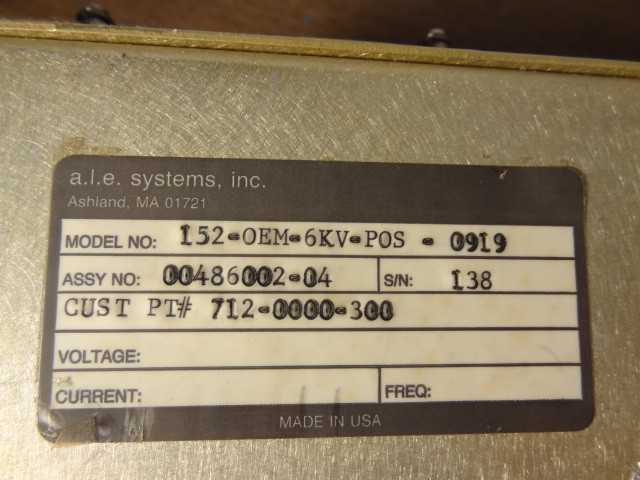 A.L.E. Systems 152 Series High Voltage Capacitor Charging and Power Supply  - MISCELLANEOUS